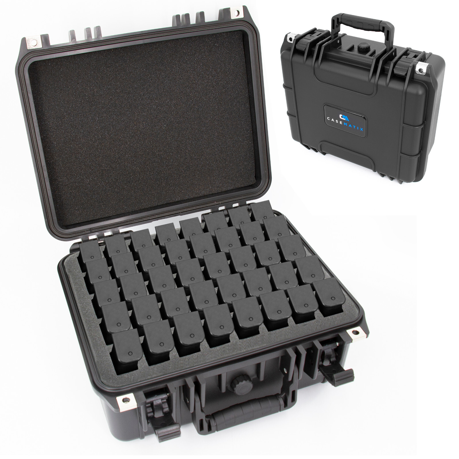 CASEMATIX Pistol Magazine Storage Case For TSA Waterproof 9mm Pistol Clip Holder