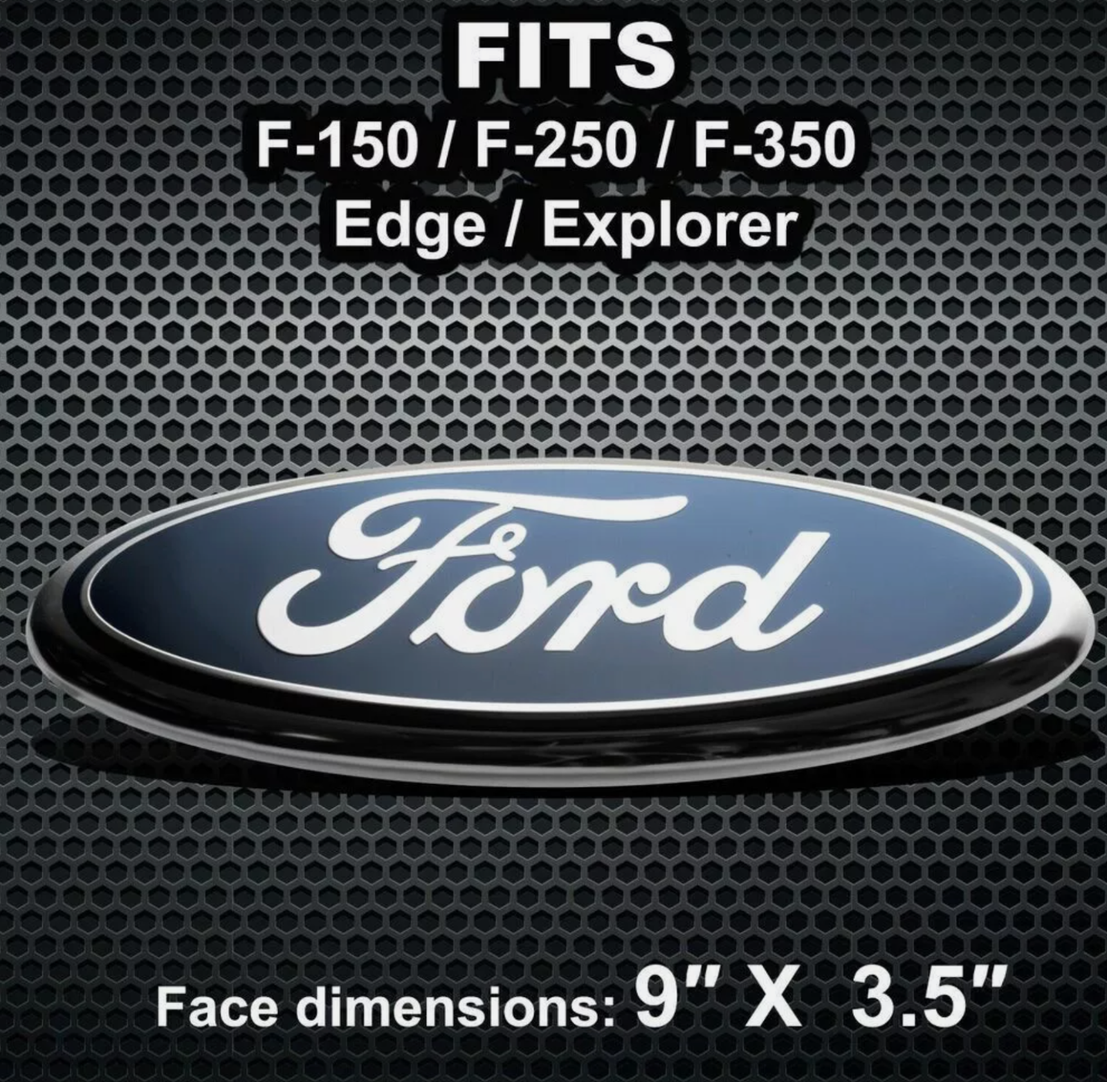 BLUE & CHROME 2005-2014 Ford F150 FRONT GRILLE/ TAILGATE 9 inch Oval Emblem 1PC