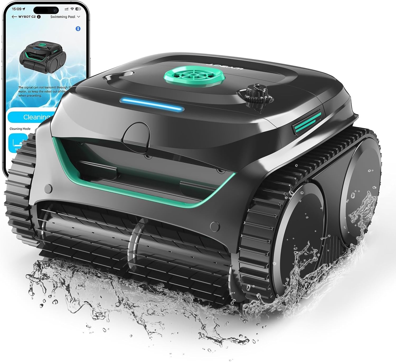WYBOT C2 Cordless Robotic Pool Cleaner, up to 2152 Sq.ft 7 Cleaning Modes