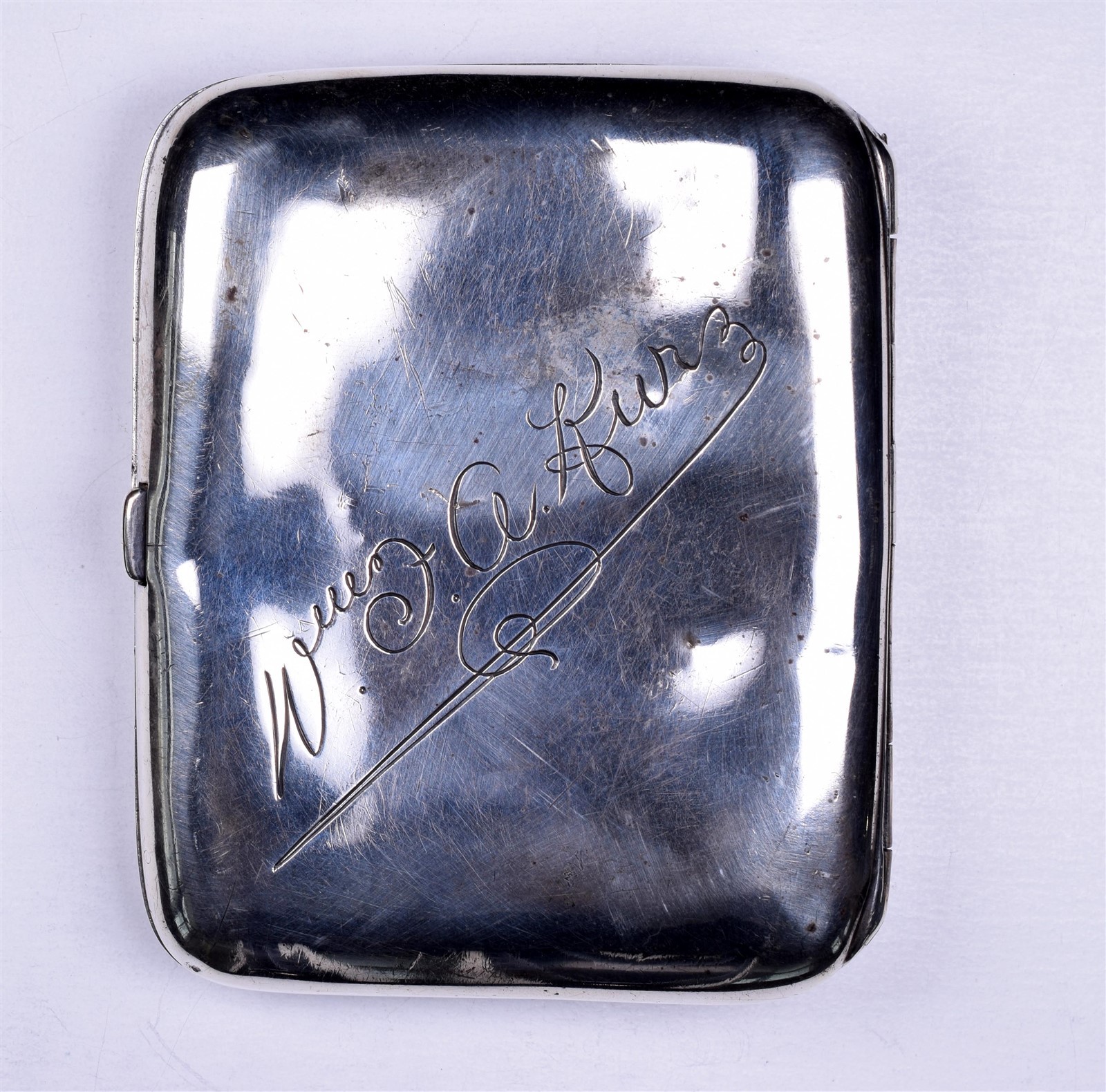 Antique Sterling Cowboy Cigarette Case Vesta Bucking Bronco 71.8 Grams