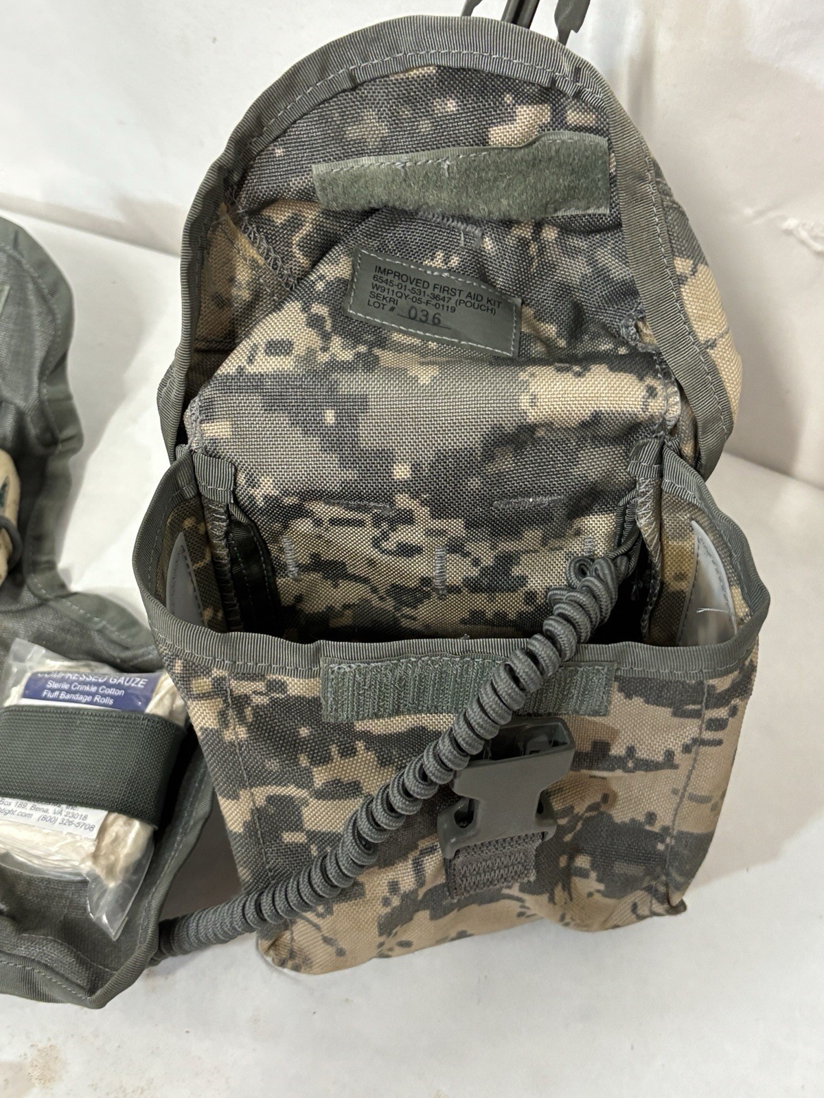 US Military Improved First Aid Kit IFAK w Parts and IR Beacon