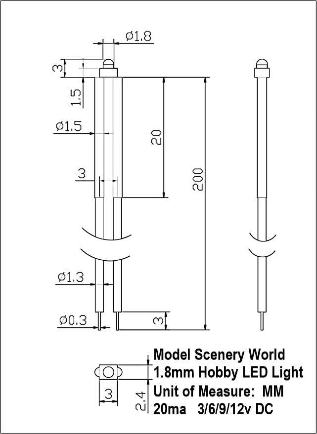 Blinking or Flashing Pre-Wired LEDs ~ 3-12 Volt DC ~ Diffused