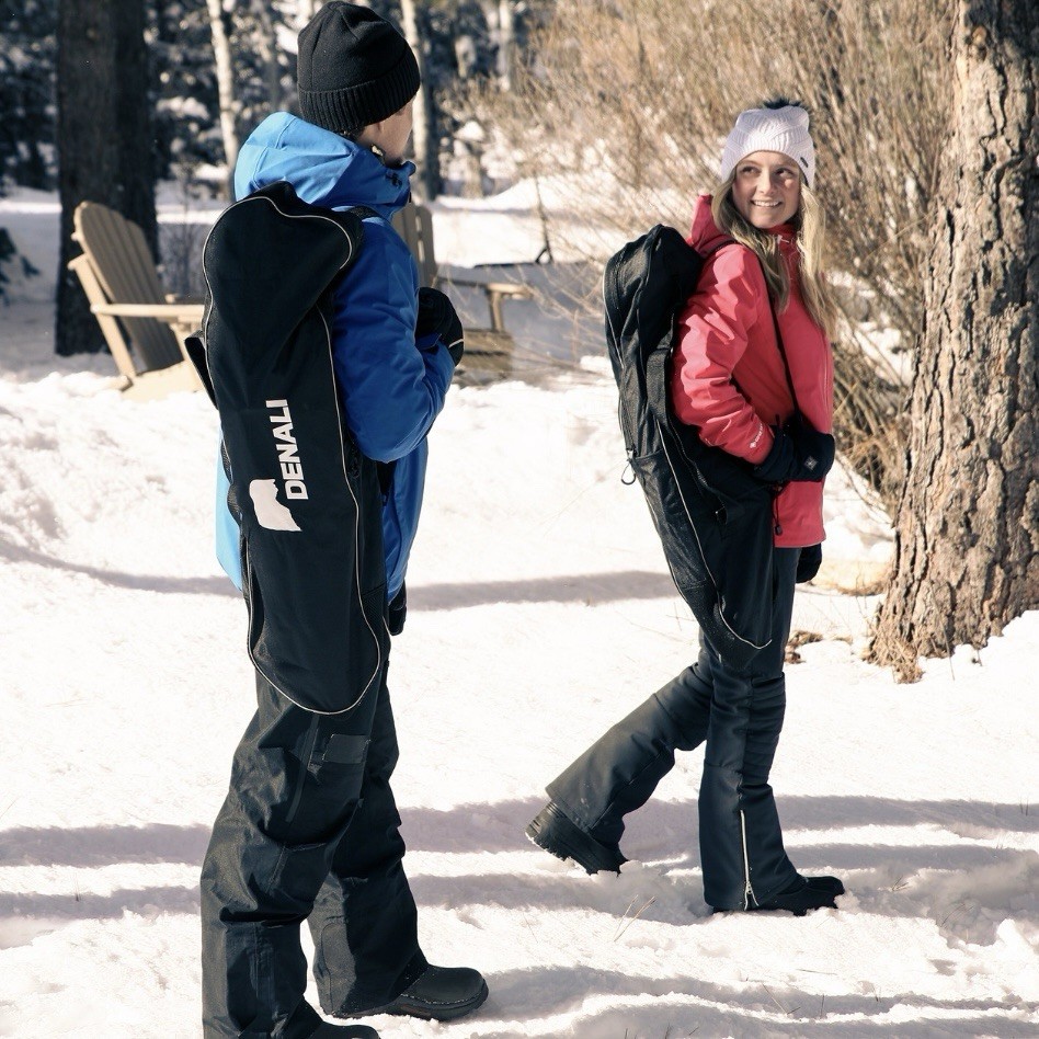 Denali Pro Snowshoes Kit 8x25 | Winter Hiking Set w/Poles, Carry Bag, 200 lb