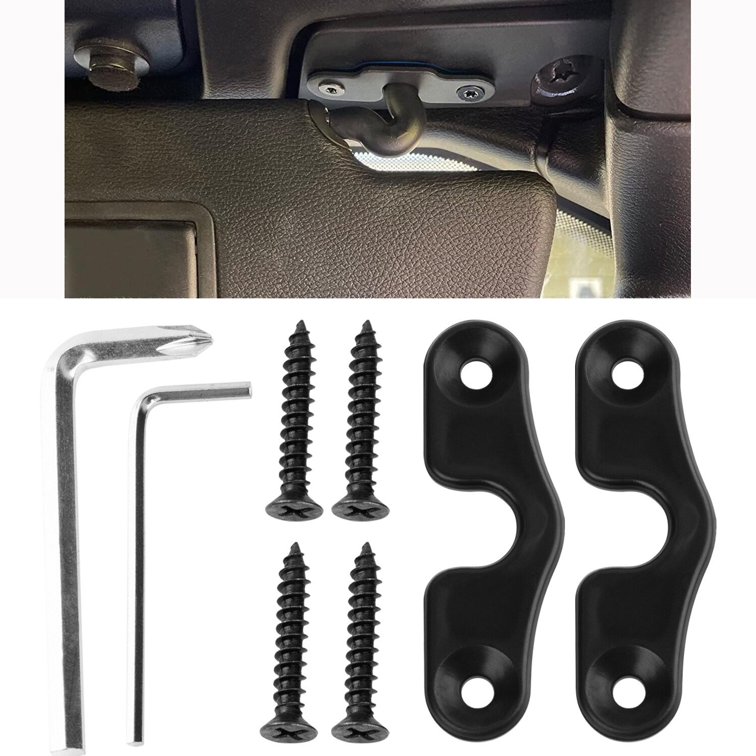 🔥Pair Sun Visor Clip Repair Kit For Jeep Wrangler JK JL Gladiator JT 2018-2022