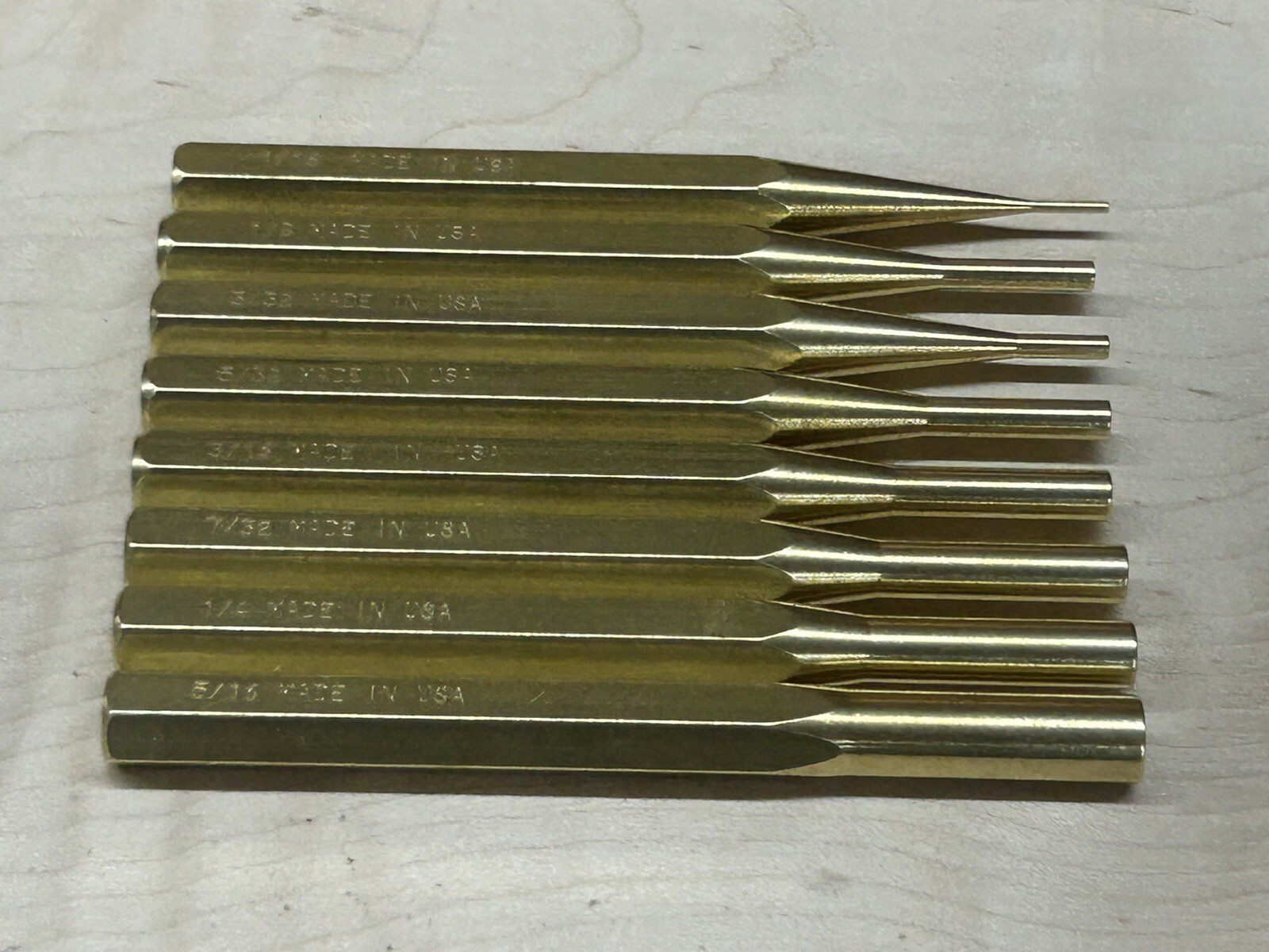 Precision Brass Drive Pin Punches MADE IN USA Hex Punch Set Drift Gunsmithing