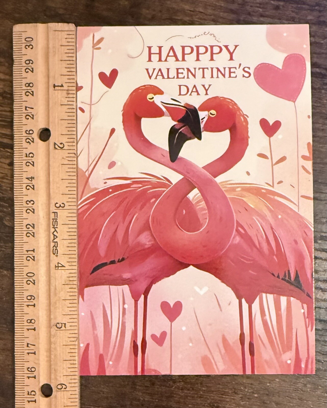 Happy Valentine’s Day Flamingos Hearts Love #4855 Postcard Card Ephemera Journal