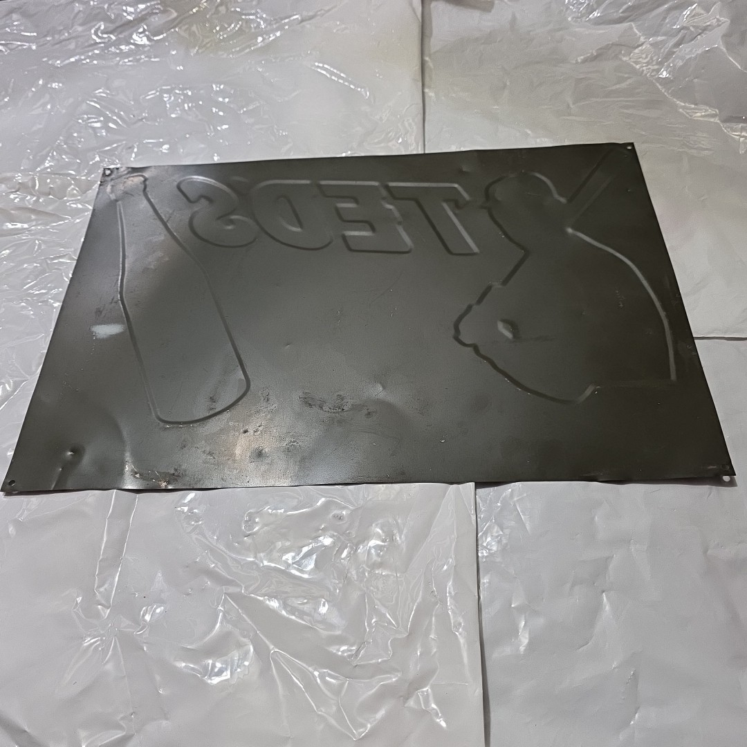 VTG TED WILLIAMS Ted's Delicious Creamy ROOT BEER SIGN 10in. x 15in. Green Back