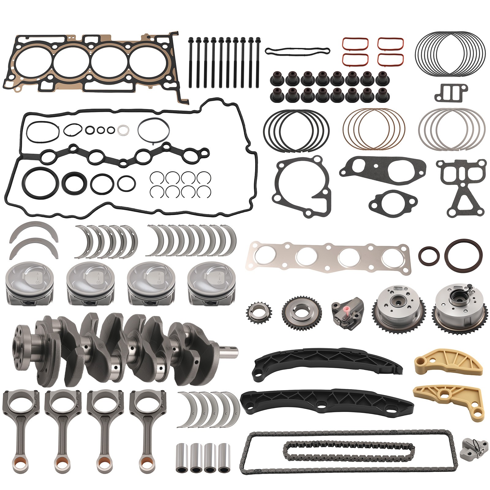 G4KJ Engine Rebuild Overhaul Kit - Crankshaft Rod Timing For Hyundai Kia 2.4L