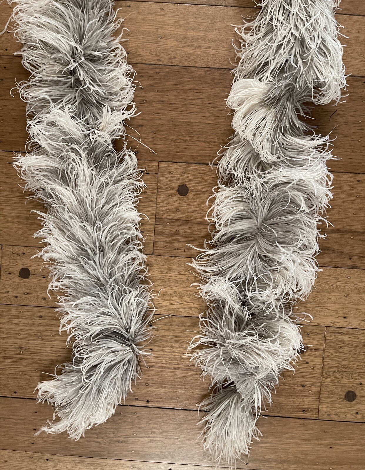 Antique 105” Ostrich Feather Neck Boa Scarf Wrap Edwardian Era Womens French