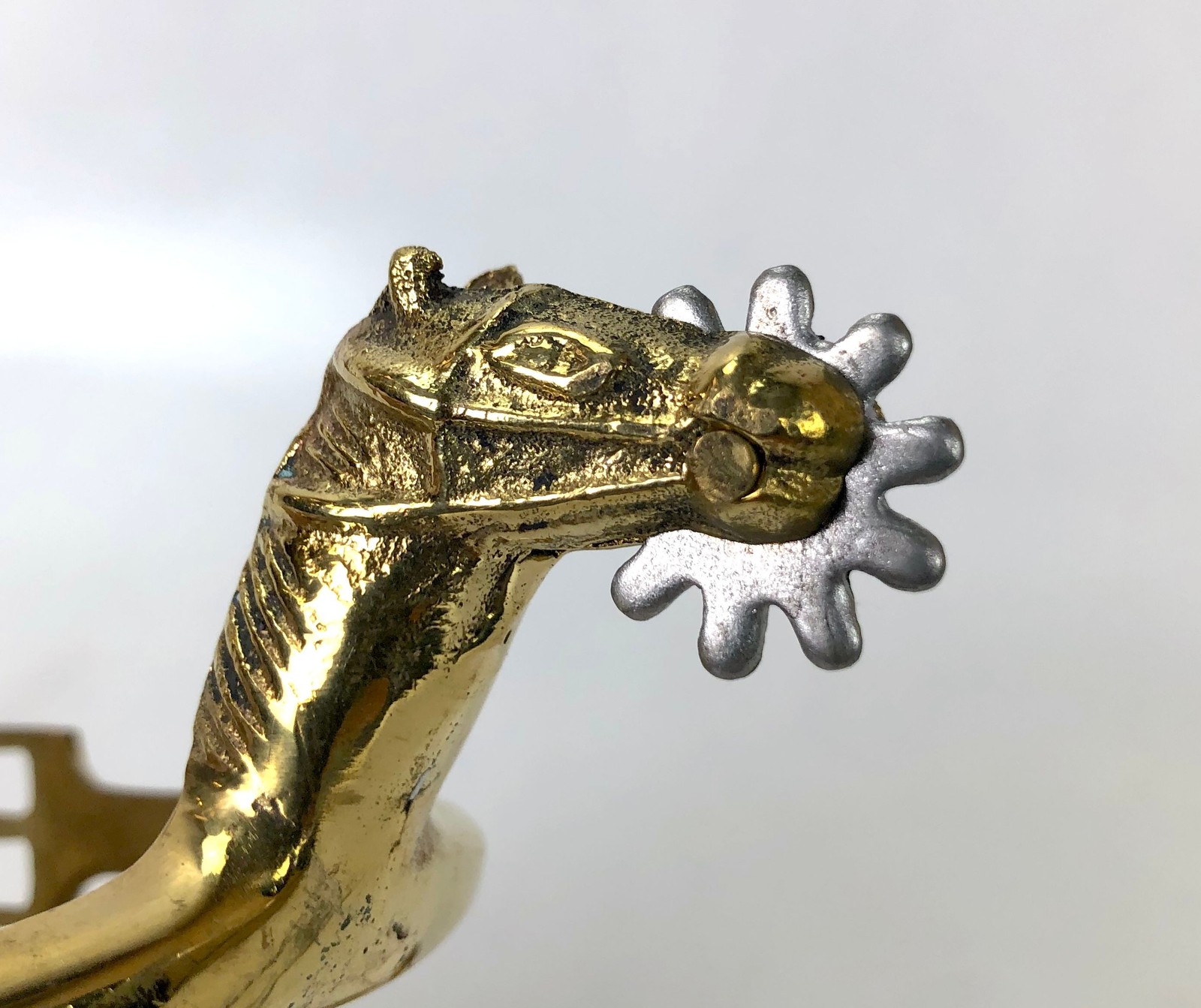 Cavalry Spurs for Boots - Brass Horse Head
