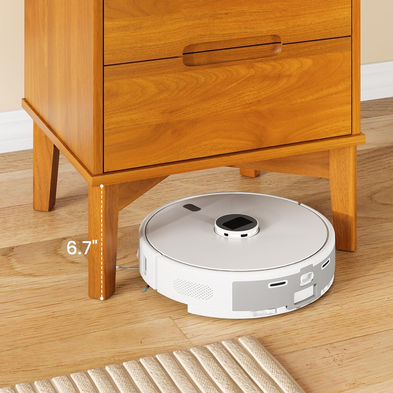 A set (2 pieces) of Mid-Century Modern nightstands with charging function