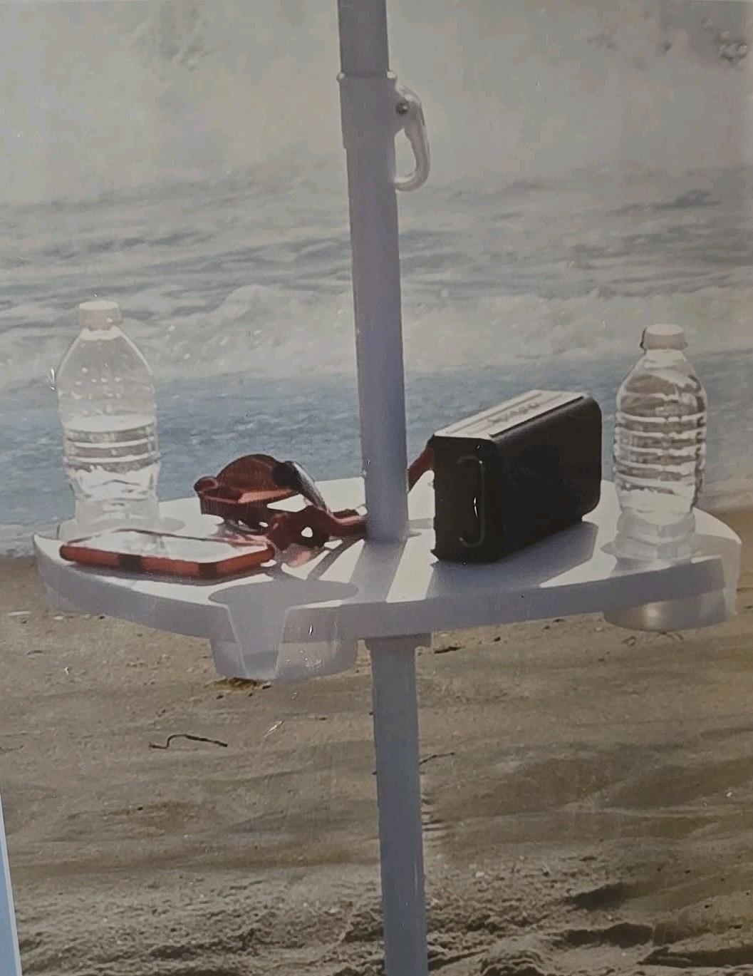 RIO Beach Umbrella Adjustable Table Tray Top w/ 4 Cup Holders/ New Sealed