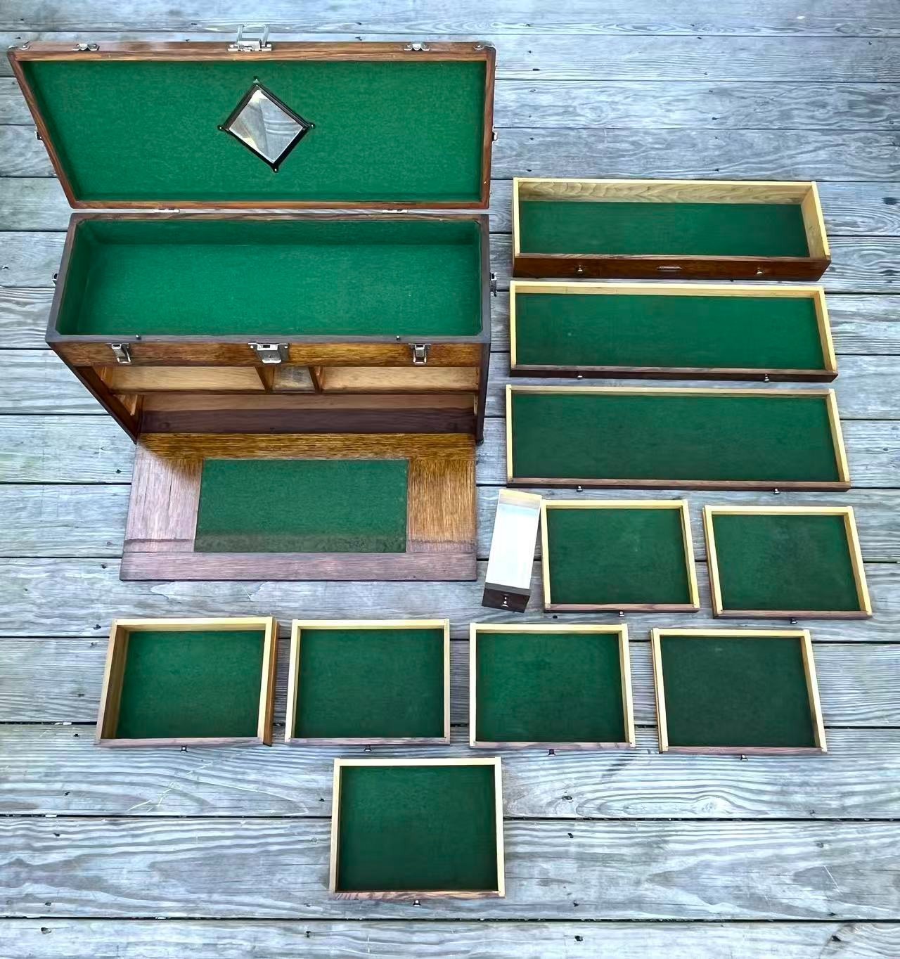 Vintage H. Gerstner & Son 11 Drawers Oak Wood Machinist Tool Chest Box Model 052