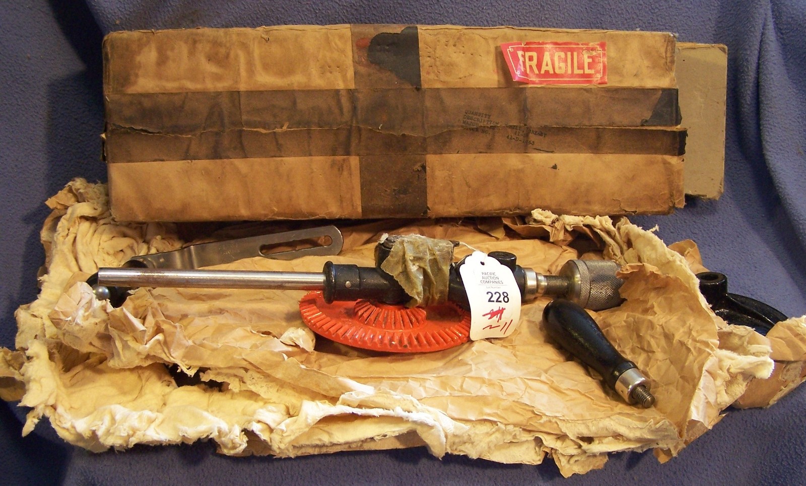 NOS Stanley Sweetheart marked No 742 breast drill 2 speed in original tarred box