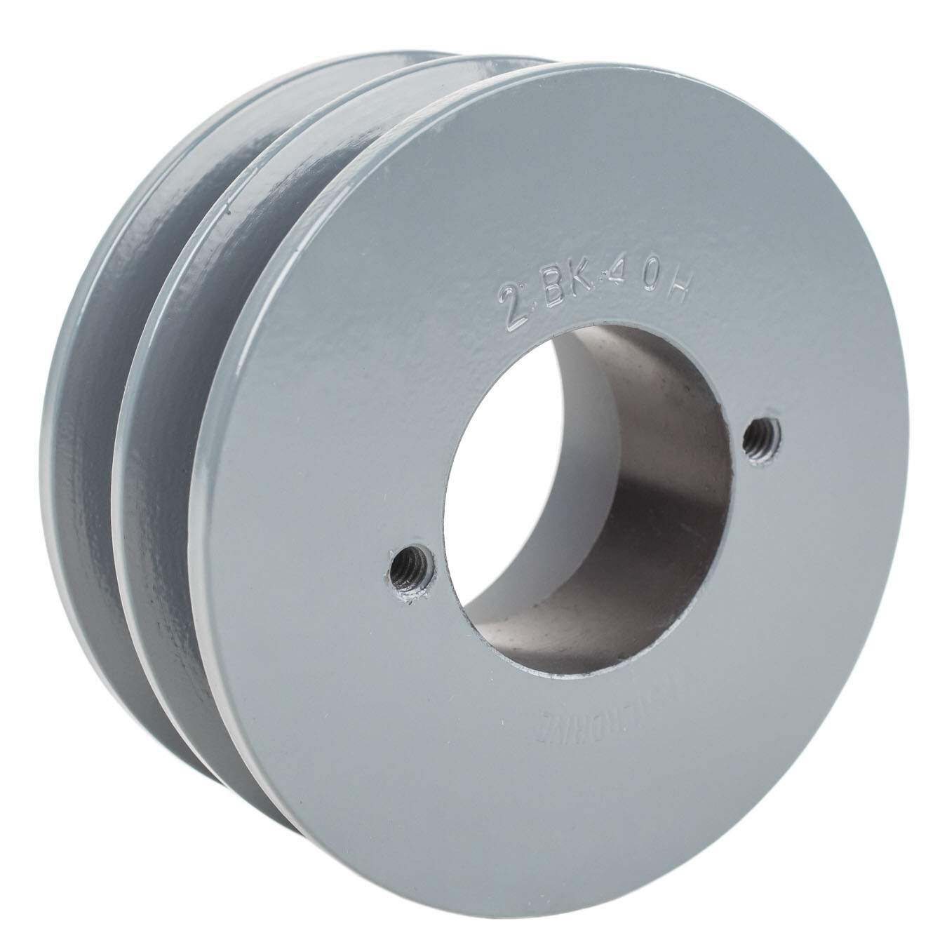 Cast Iron 4" 2 Groove Dual Belt B Section 5L Pulley w/ 1" Sheave Bushing