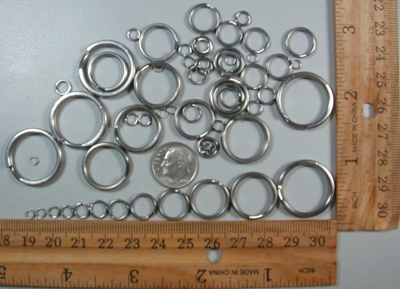 Stainless Steel Split ring assortment 60 pcs 12 sizes small to big standard duty