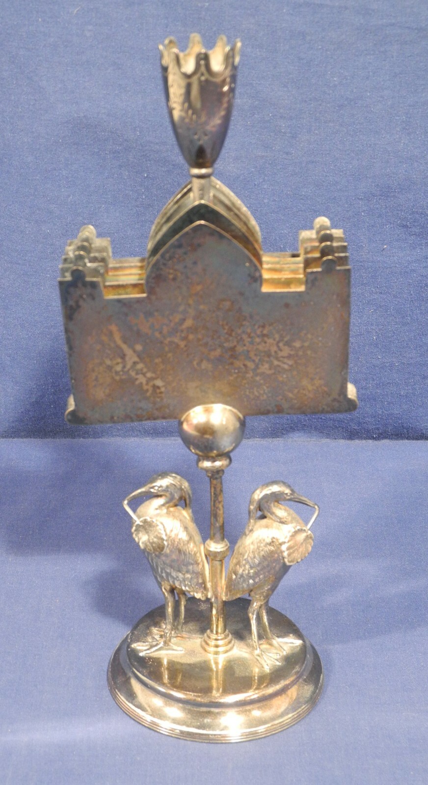 Vtg Antique Silverplated Letter Napkin Holder Reed + Barton 02135 Figural Birds