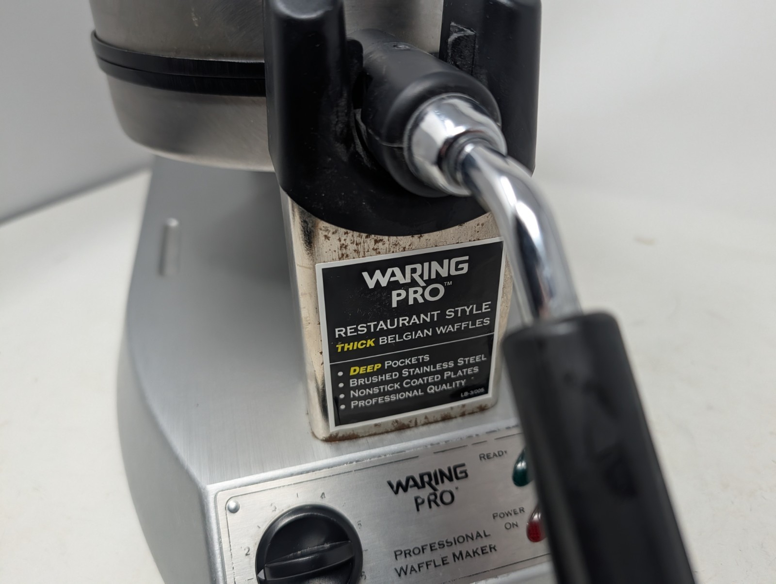 Waring Pro Waffle Maker Belgian WMK300 Stainless Steel Rotating Professional