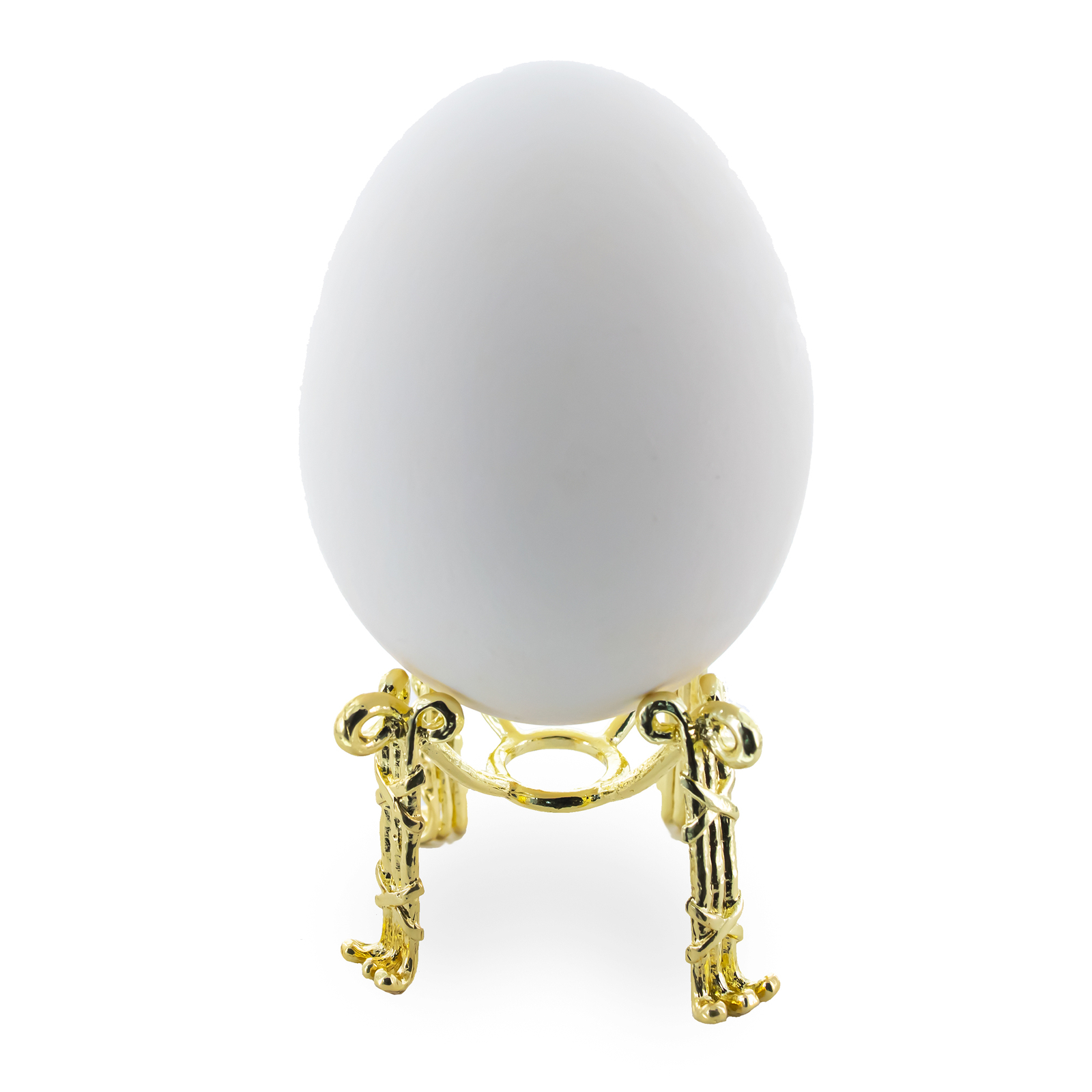 Four-legged Gold Tone Metal Egg Sphere Stand Holder Display