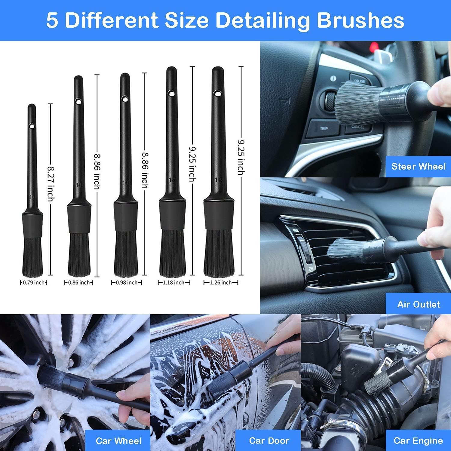 Complete Car Care: The 20 Pcs Ultimate Car Detailing Brush Set Drill Not Include