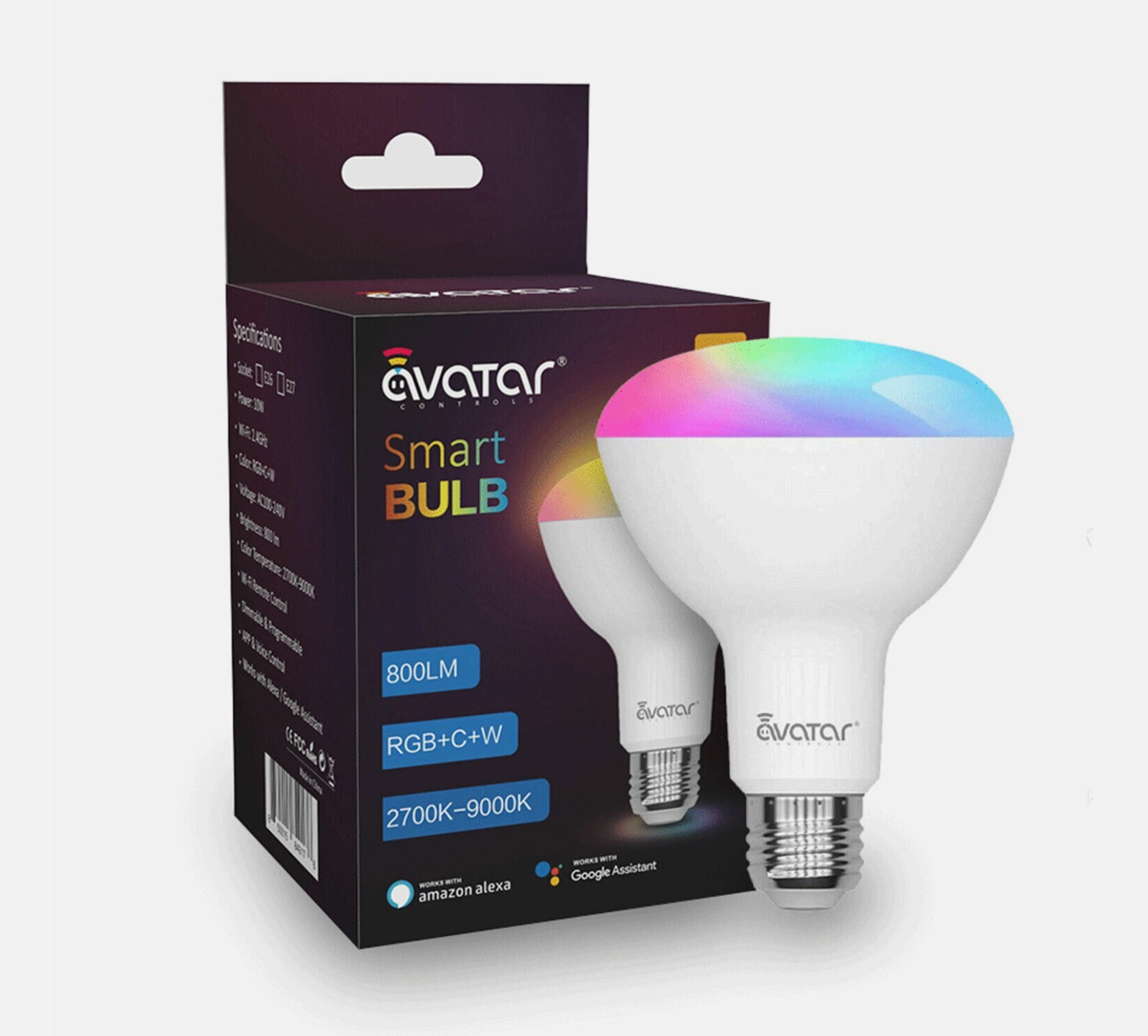 4PACK Avatar Controls Smart WiFi LED Light Bulb Google Alexa Dimmable BR30 E26