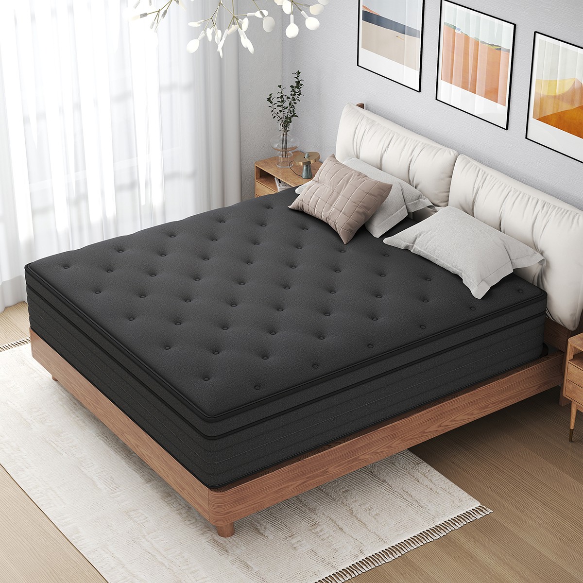 8"/12"/14" Twin Full Queen King Mattress Gel Memory Foam Hybrid Spring In a Box