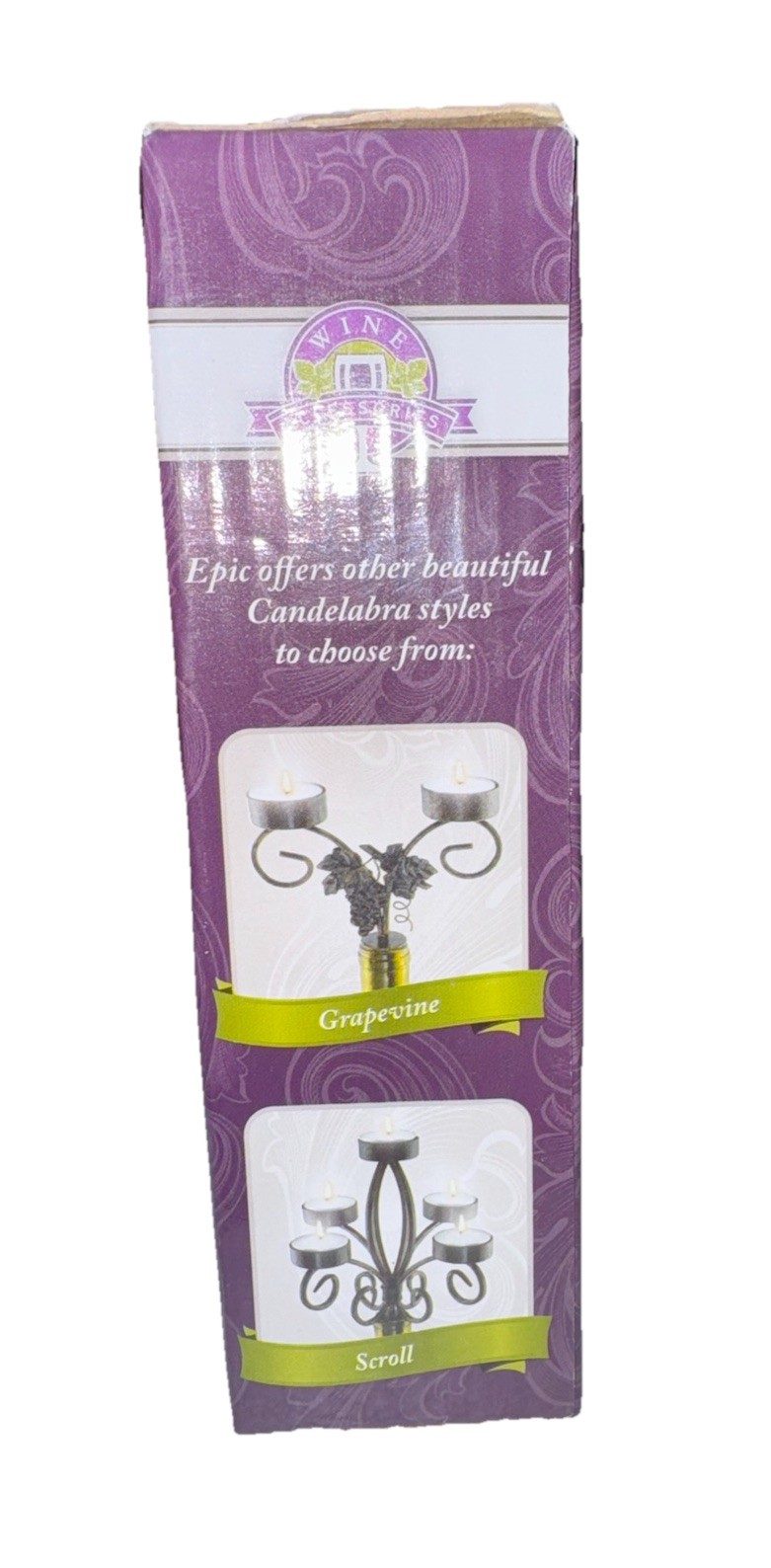 Epic Wine Bottle Candelabra Tea Lights Included Silver CHATEAU NEW Open Box