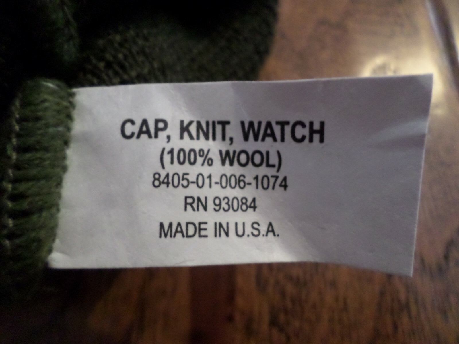 NEW GENUINE MILITARY ISSUE 100% WOOL GREEN WATCH CAP COLD WEATHER HAT U.S.A MADE