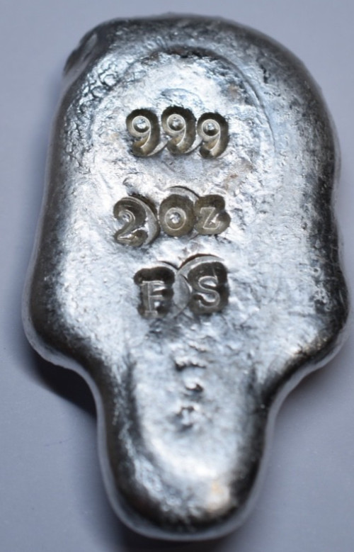 2oz .999 Fine Silver Hand-Poured Skull Ingot - Unique Collectible