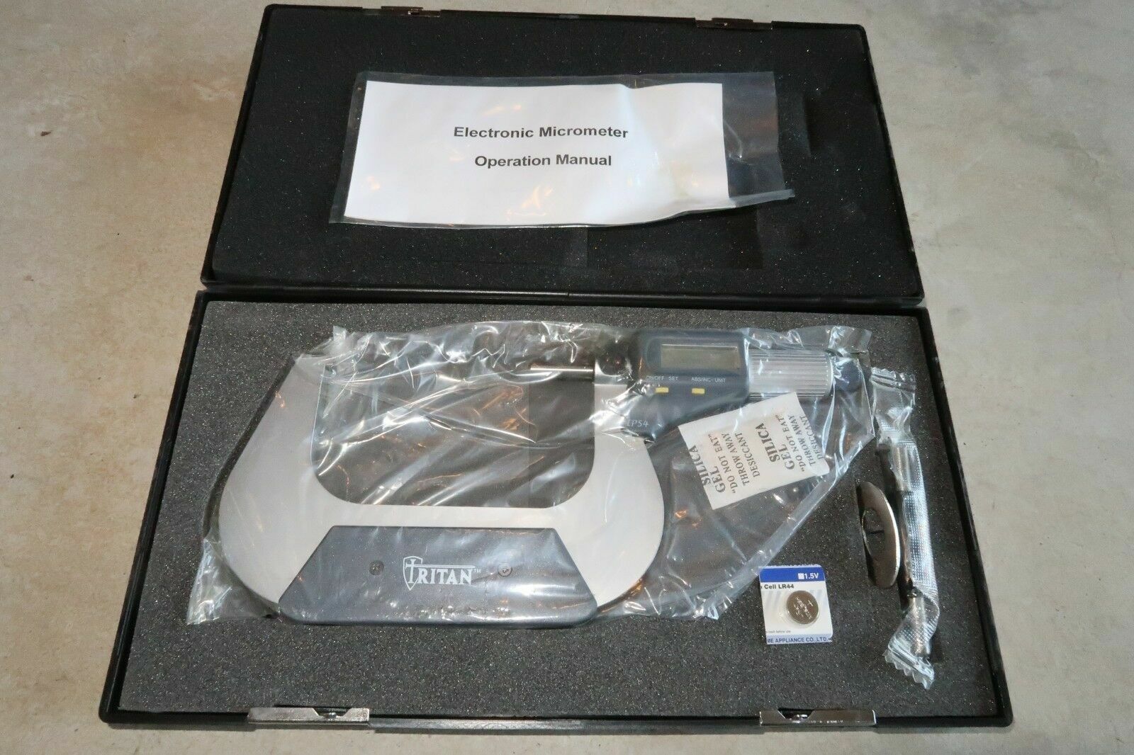 TRITAN 3-4" Range 0.00005" Grad Carbide Stop Digital LCD Outside Micrometer