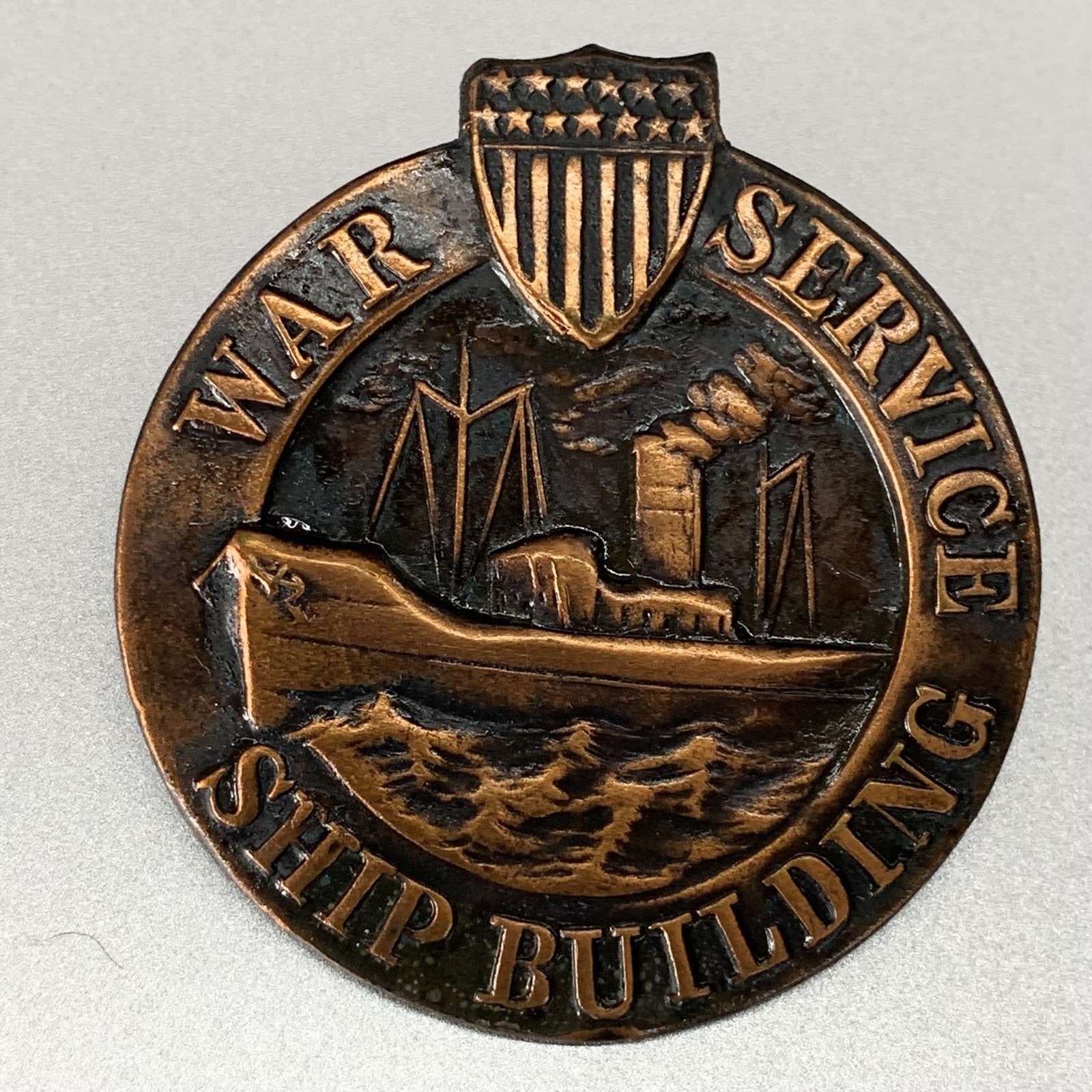 USA, United States Navy War Service WWI Ship Building Medal 90609