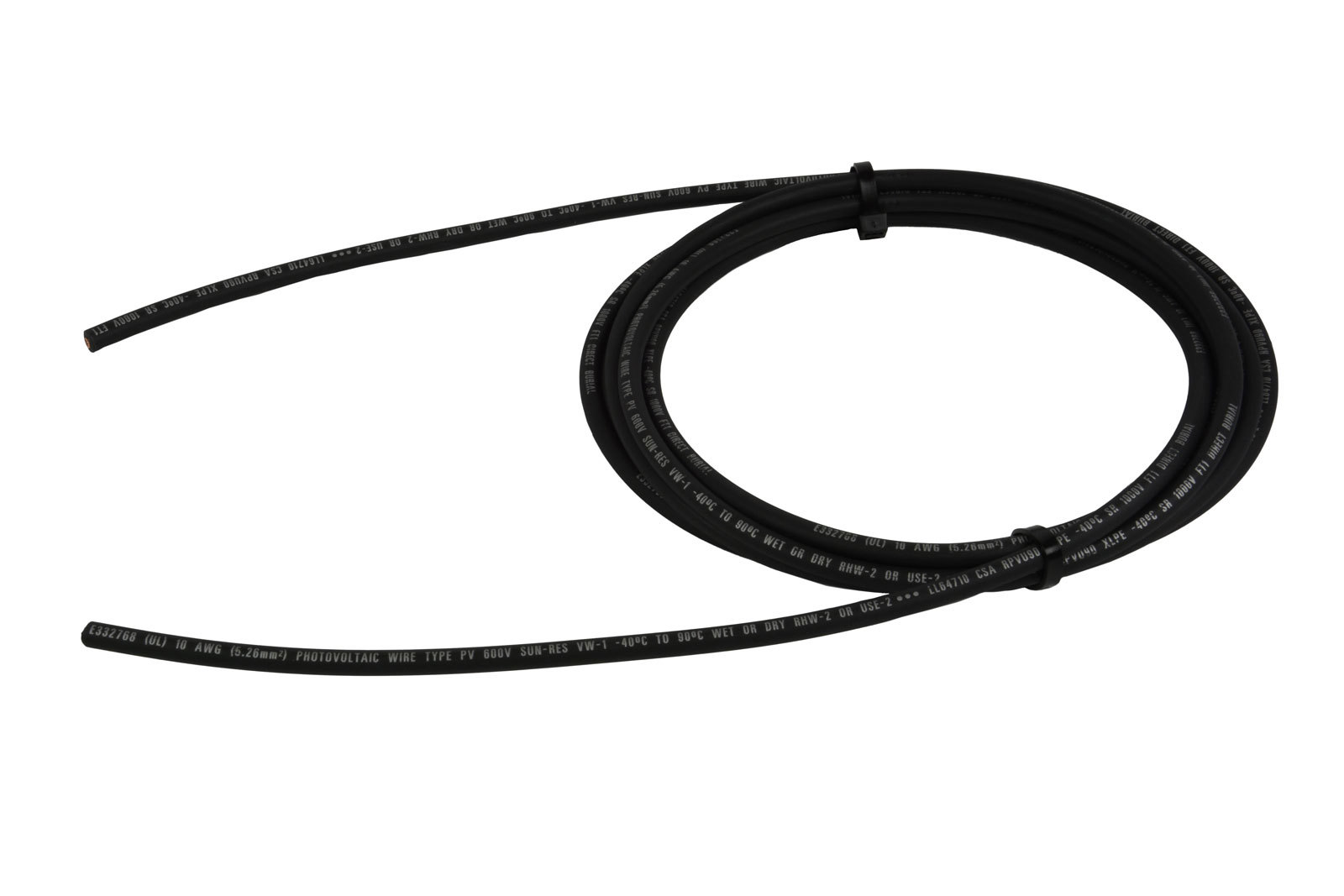 10 AWG Solar Panel Wire 10' Power Cable UL 4703 Copper MADE IN USA PV Gauge