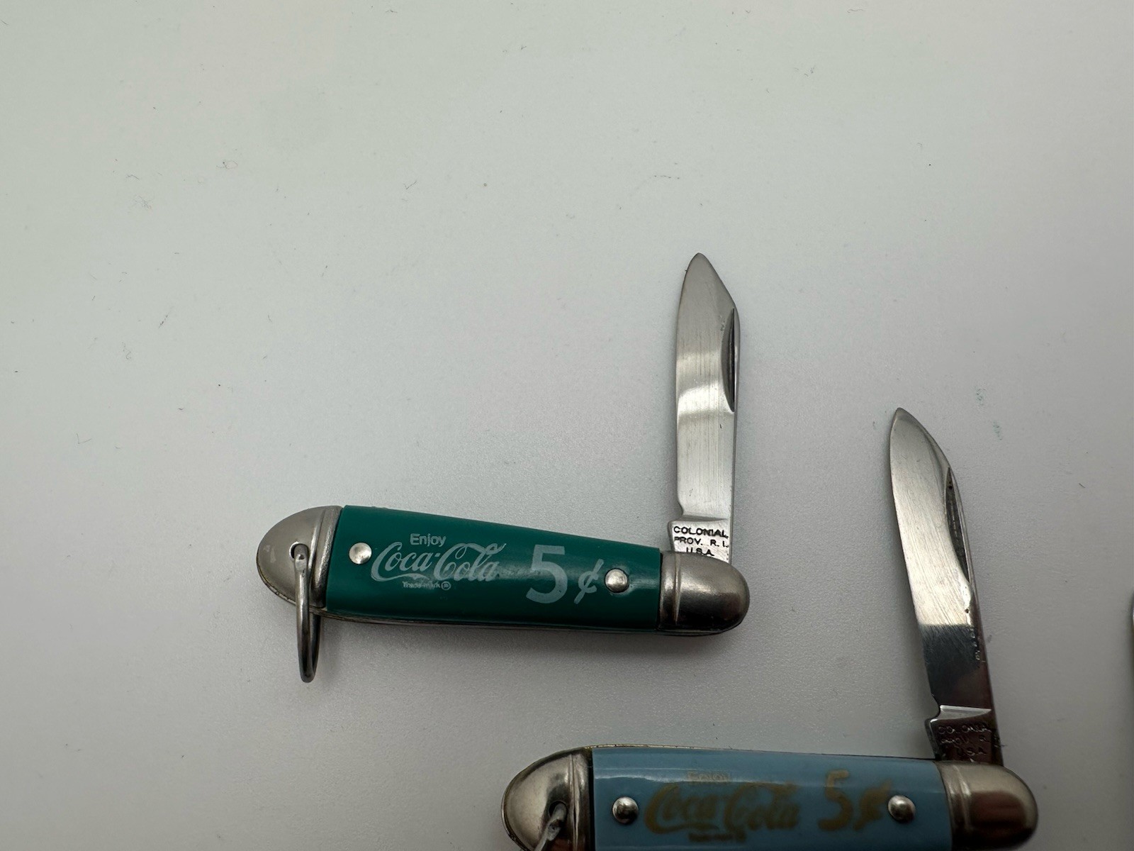 Vintage Colonial Prov, RI COCA COLA COKE 5 CENT Mini Pocket Knife 5 Variations