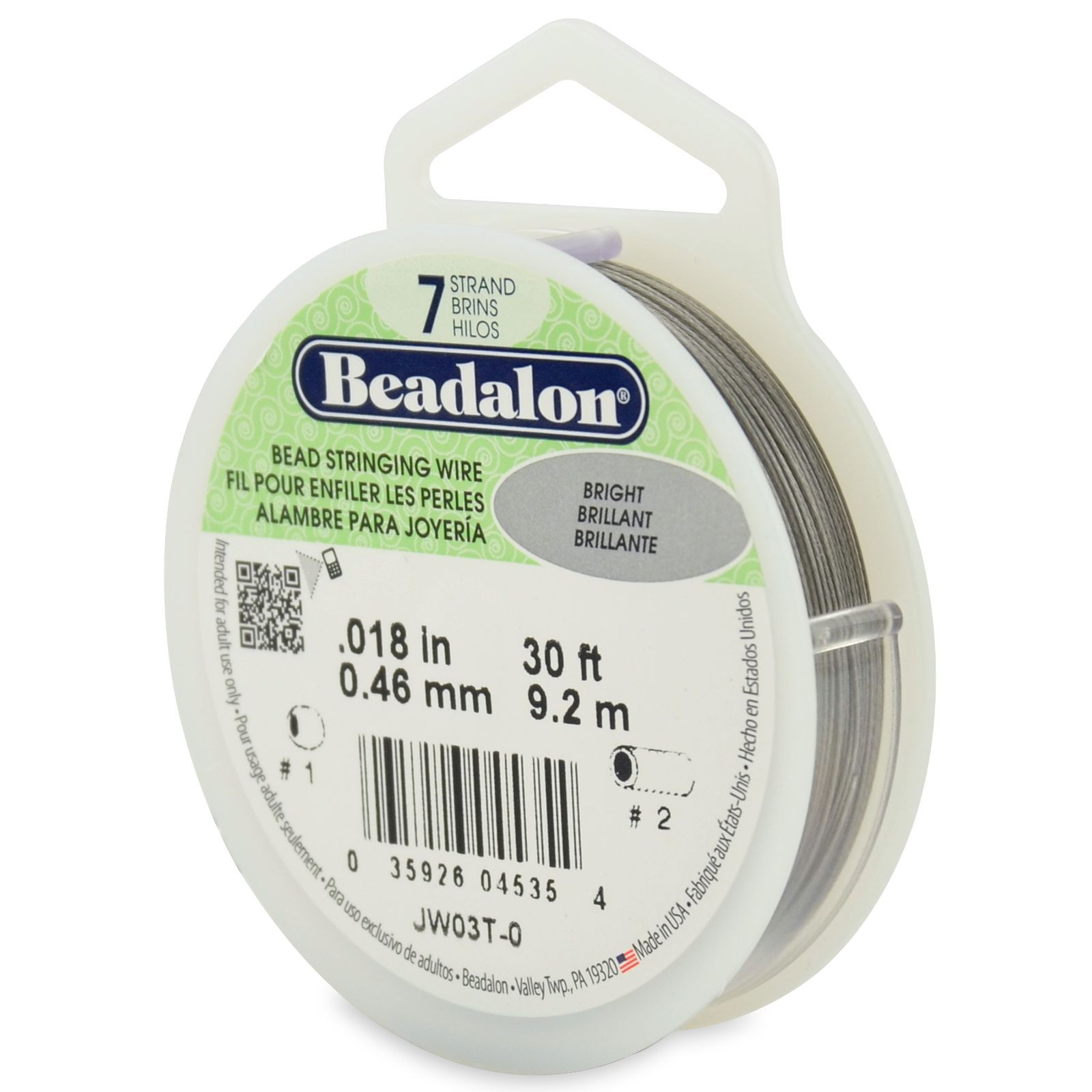 Beadalon Bead Stringing Wire 7 strand 30 thru1000ft Sizes.010 thru.026 13COLORS
