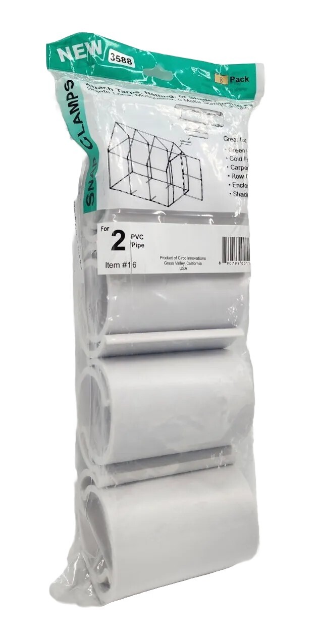 Circo #16 Snap Clamps, Attach Tarps, Netting, Or Shade Cloth To Pipe, 8 Pack