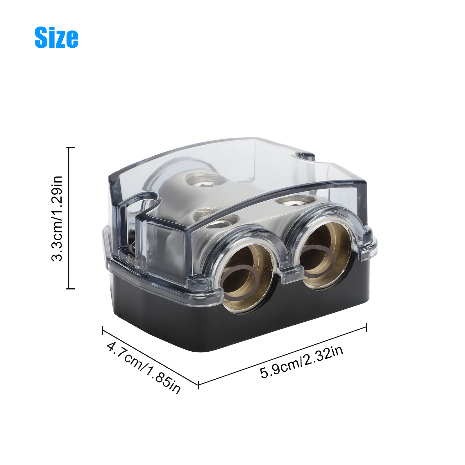 2PC Car Audio Amp Power Ground Distributor 2-Way Distribution Block Gauge In&Out