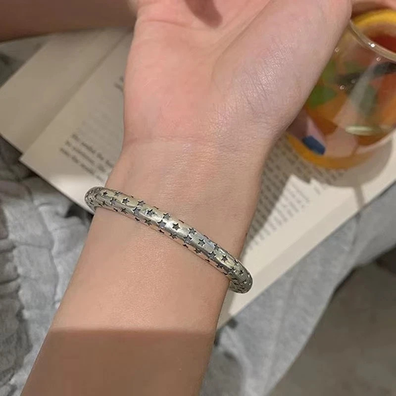 Handmade Vintage Elegant Womans Cuff Bangle Bracelet 925 Sterling Silver Jewelry