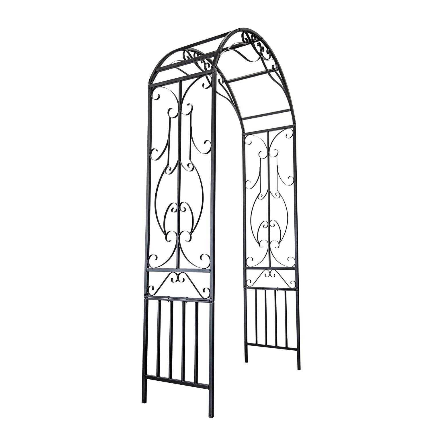 Garden Arch Trellis Outdoor Metal Arbor for Climbing Vines, Lawn and Backyard