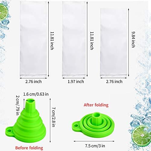 300 Pcs Disposable Plastic Ice Lolly Bags Ice Cream Mold Bags for Ice Candy