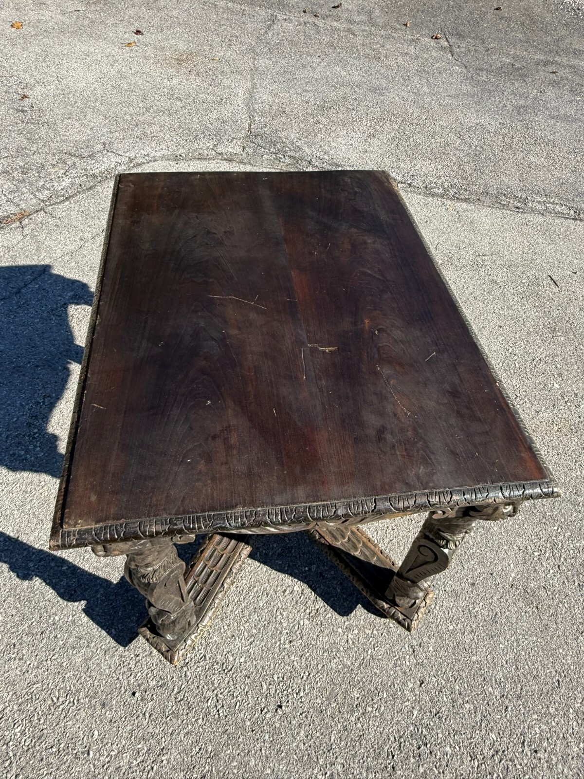 Antique 1800s carved black forest baroque Rennaissance table Carved Victorian