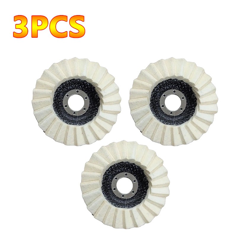 6PCS 5" Wool Felt Flap Disc Metal Working Polishing Buffing Wheel for Grinder