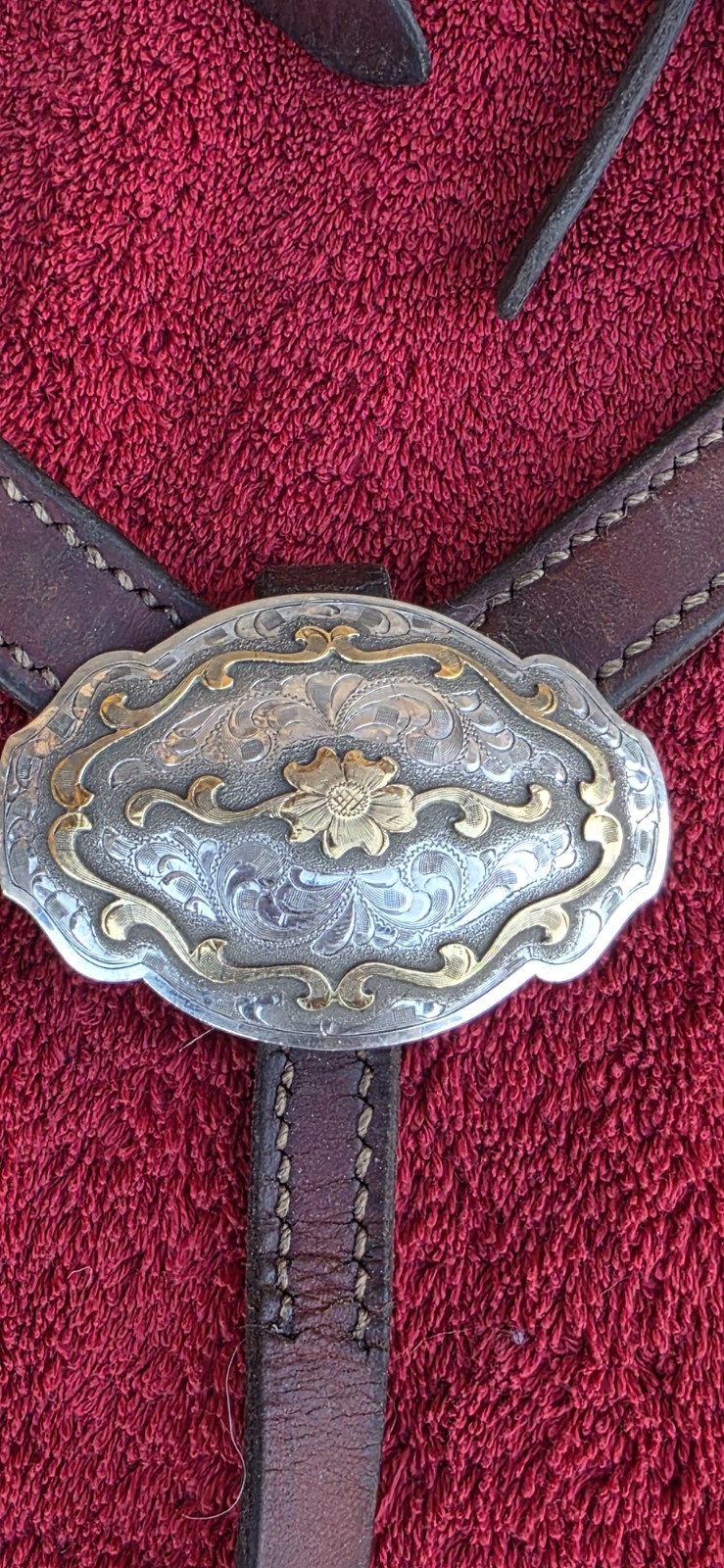 Vintage Victor's Custom Tack Silver &Bronze Headstall And Breast Collar Set MINT