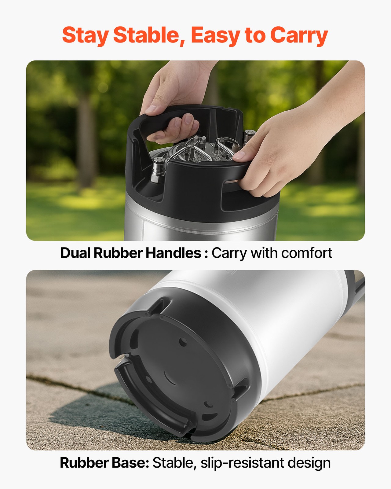 VEVOR Corny Ball Lock Keg 2.5 Gallon Ball Lock Corny Keg Home Brew Kegs 2 PCS