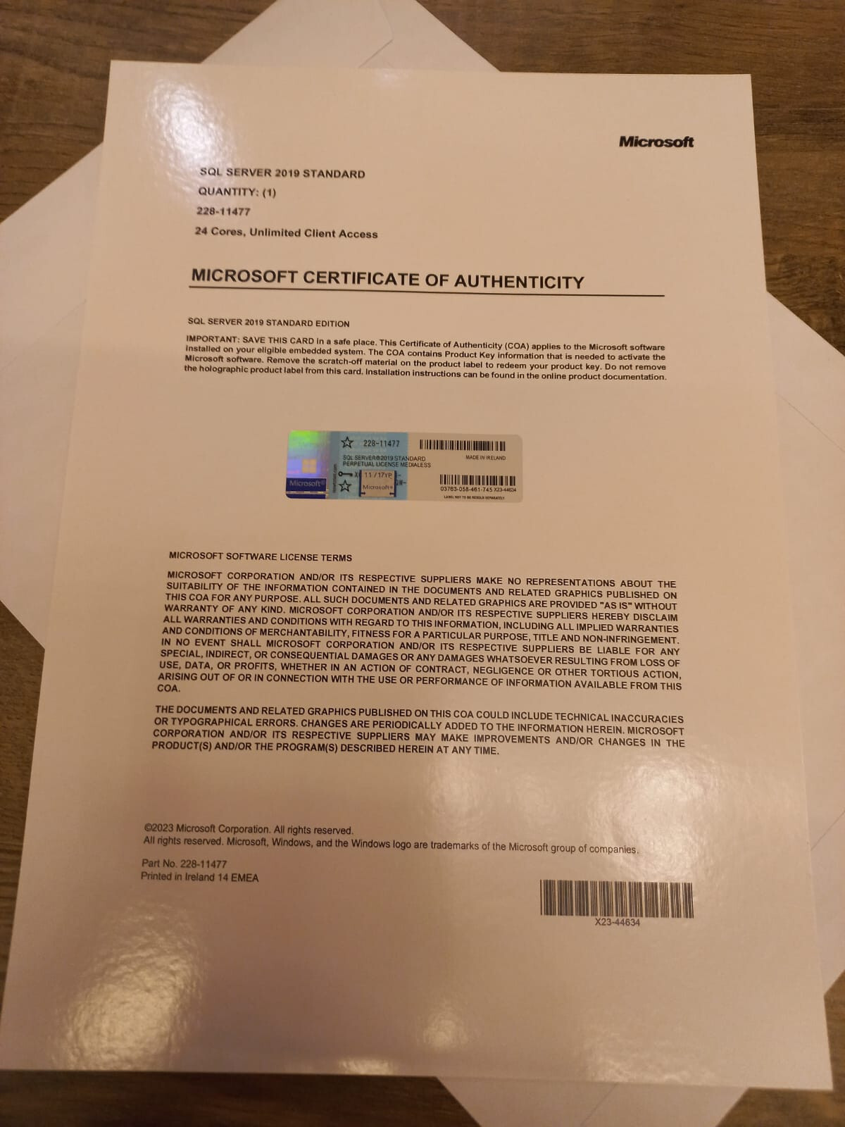 Microsoft SQL Server 2019 Standard 24 Core License unlimited User CALs 228-11477