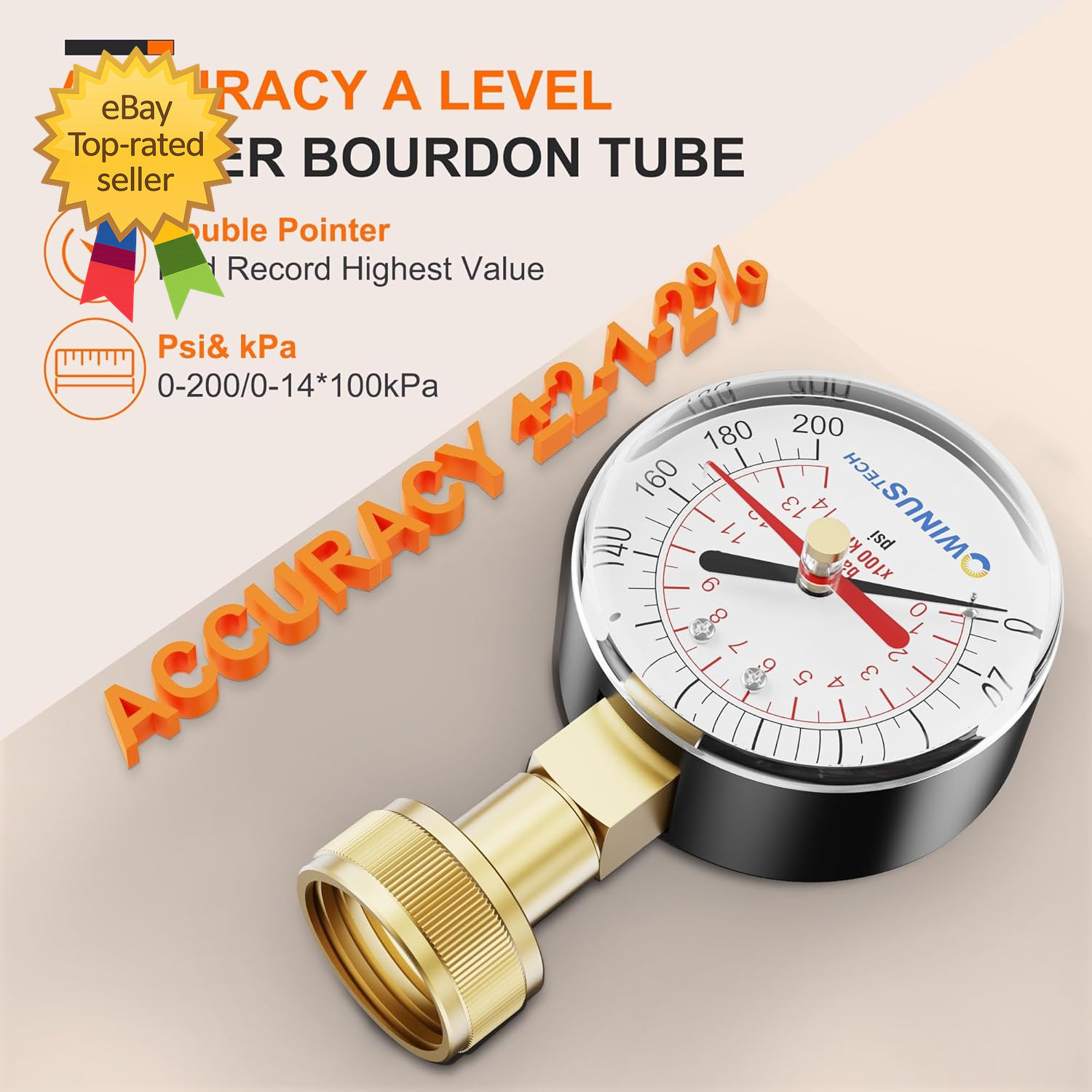 Water Pressure Gauge Female Gauge Water Pressure Test Gauge for Home Dial