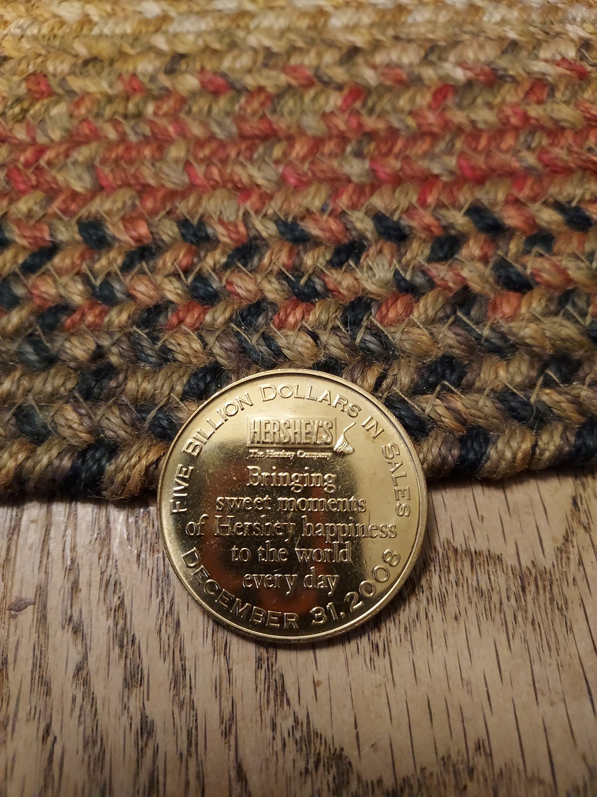 Hershey Medallion Celebrating 5 Billion in Sales 2008 Gold plated Bronze