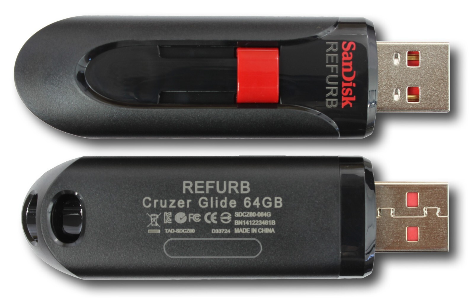 Lot 10x SanDisk Cruzer Glide USB flash thumb drive 64GB SDCZ60-064G 10 x 64 GB