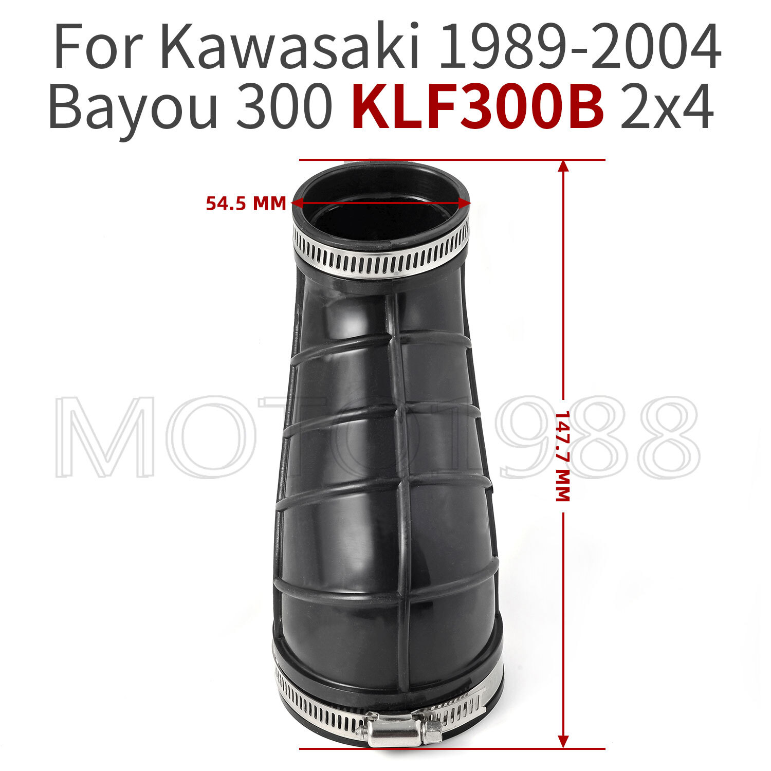 89-04 FOR KAWASAKI BAYOU 300 KLF300B 2X4 AIR BOX TO CARBURETOR INTAKE BOOT DUCT