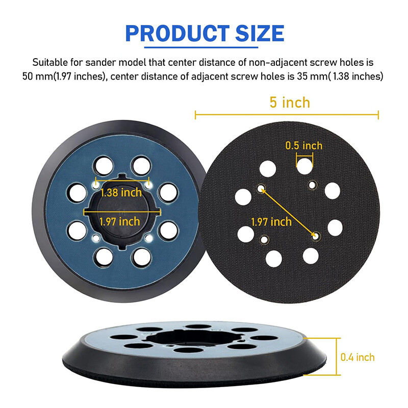 2x 5" Orbital Sander Pads 8-Hole 4-Screw for Dewalt DWE6423/6423K, DWE6421/6421K