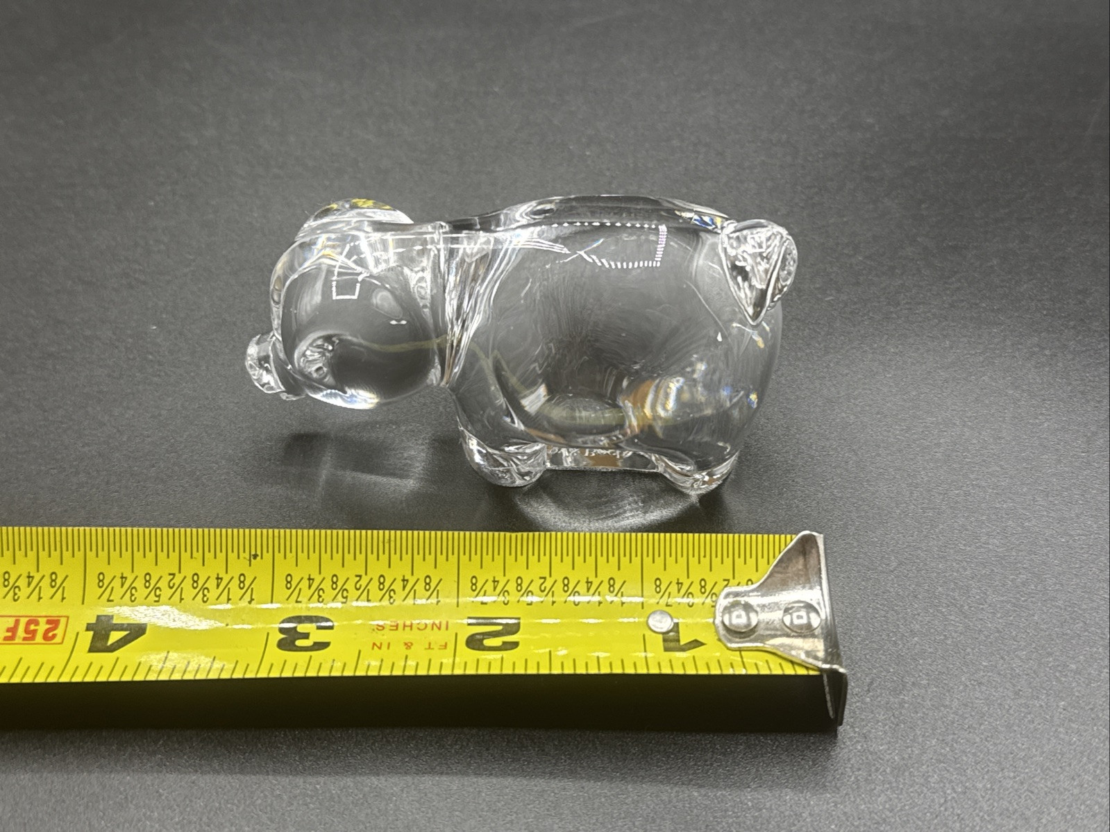 Vintage Villeroy & Boch Crystal Pig Figurine Curly Tail